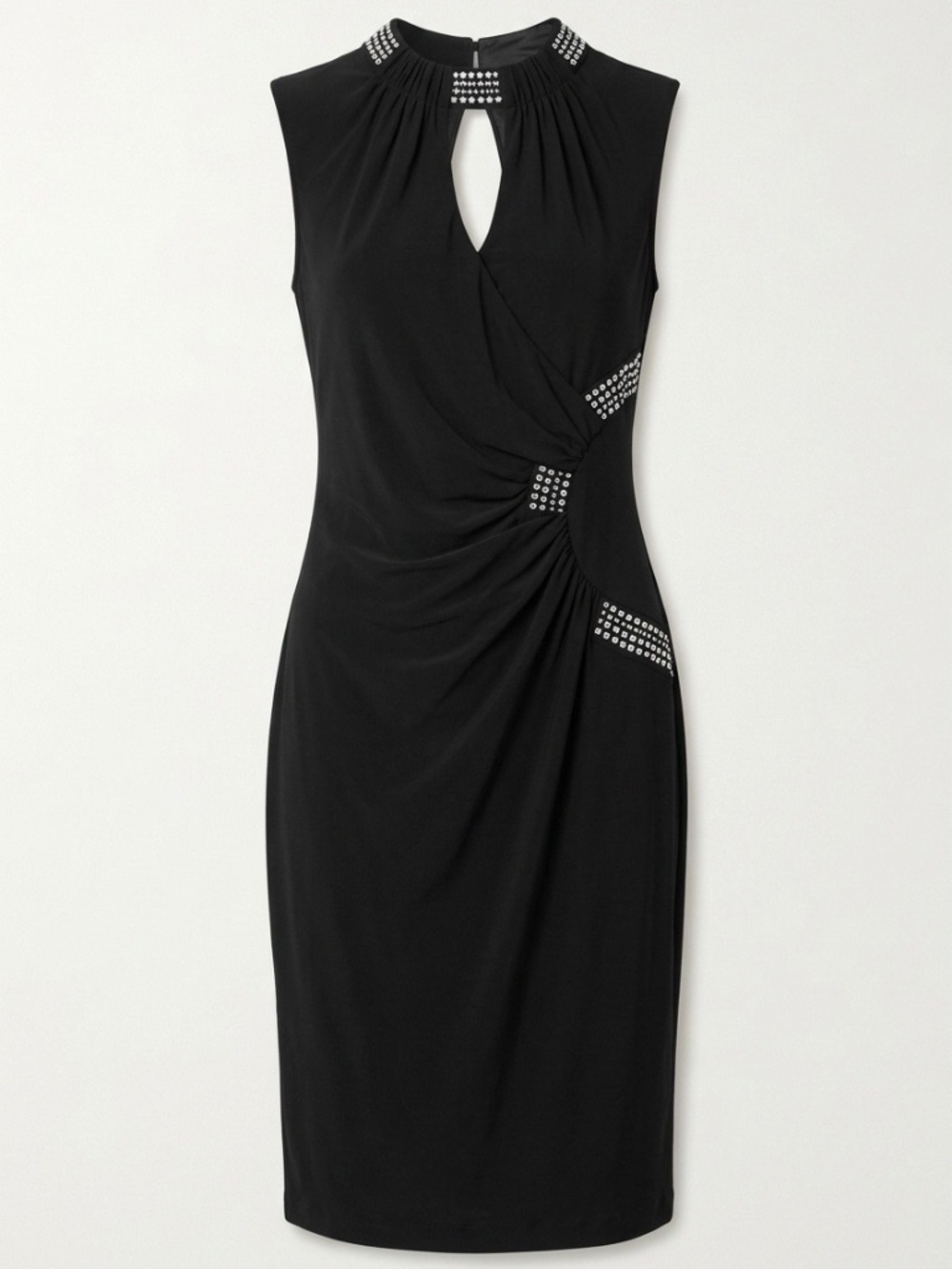 Cache Black Sheath Mini Dress with Cutout Details - size Large